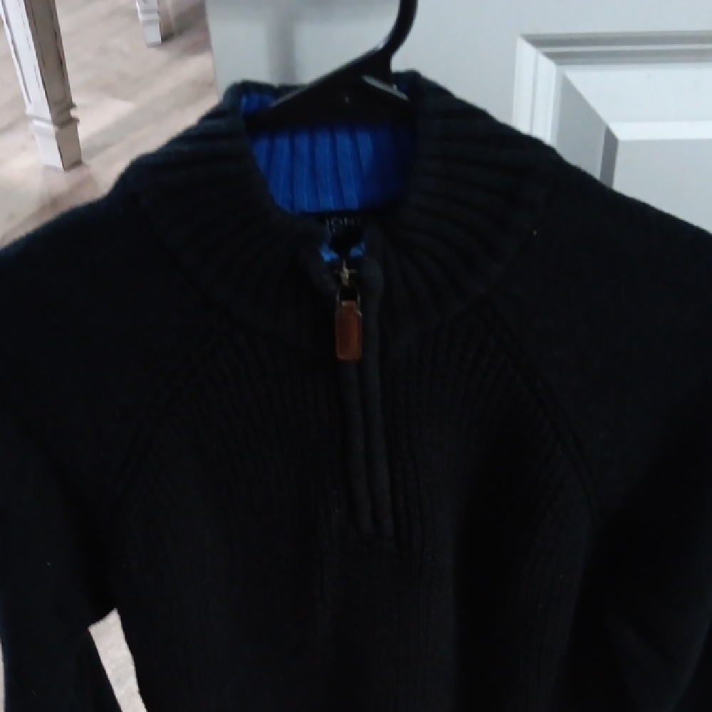 Jones New York Black Sweater with Blue Accents Worn 1x Size 18